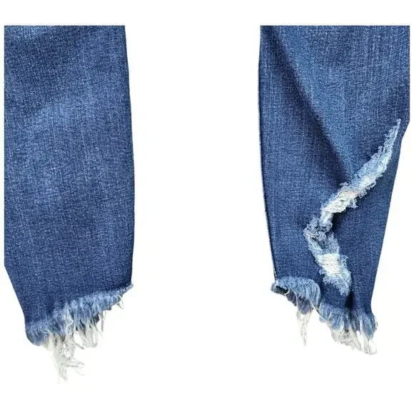 Kancan Denim Jeans Womens 9/28 Blue Stretchy Cotton Distressed Zip Fly Casual - Picture 5 of 12